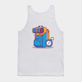 Backpack And Compass Hiking Tank Top